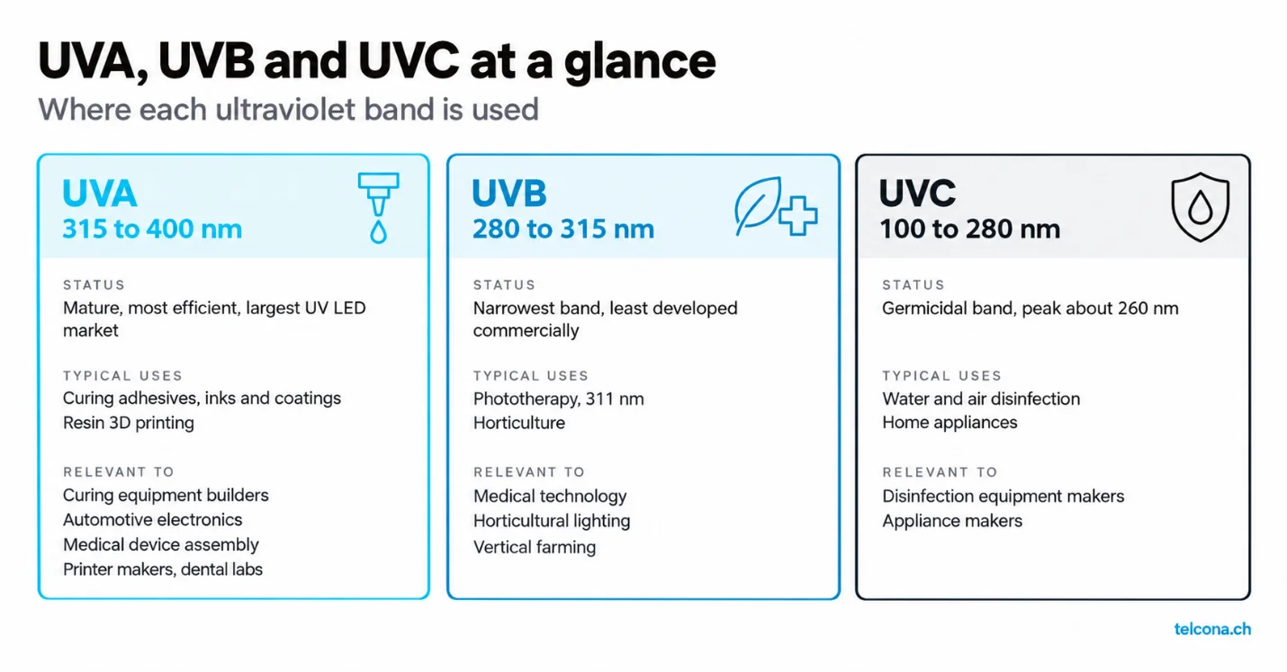 Abbildung 5. UVA, UVB und UVC im Überblick.